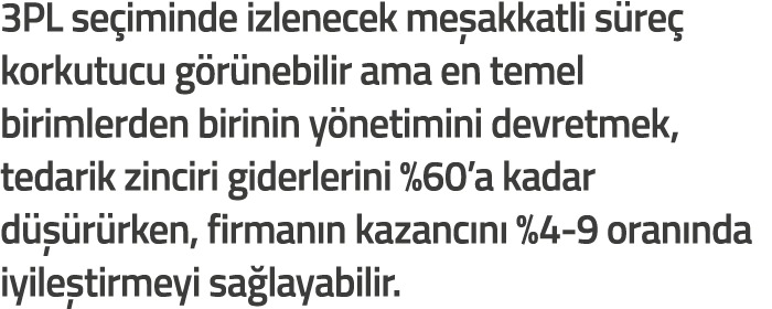 3PL se iminde izlenecek me akkatli s re  korkutucu g r nebilir ama en temel birimlerden birinin y netimini devretmek    