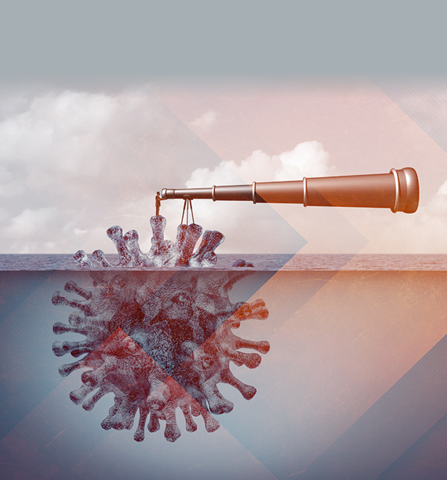 Vaccine search and searching for a cure as a researcher or businessman looking for a therapy for a virus as coronavirus or covid-19 contagion or flu and influenza vaccination with 3D illustration elements 