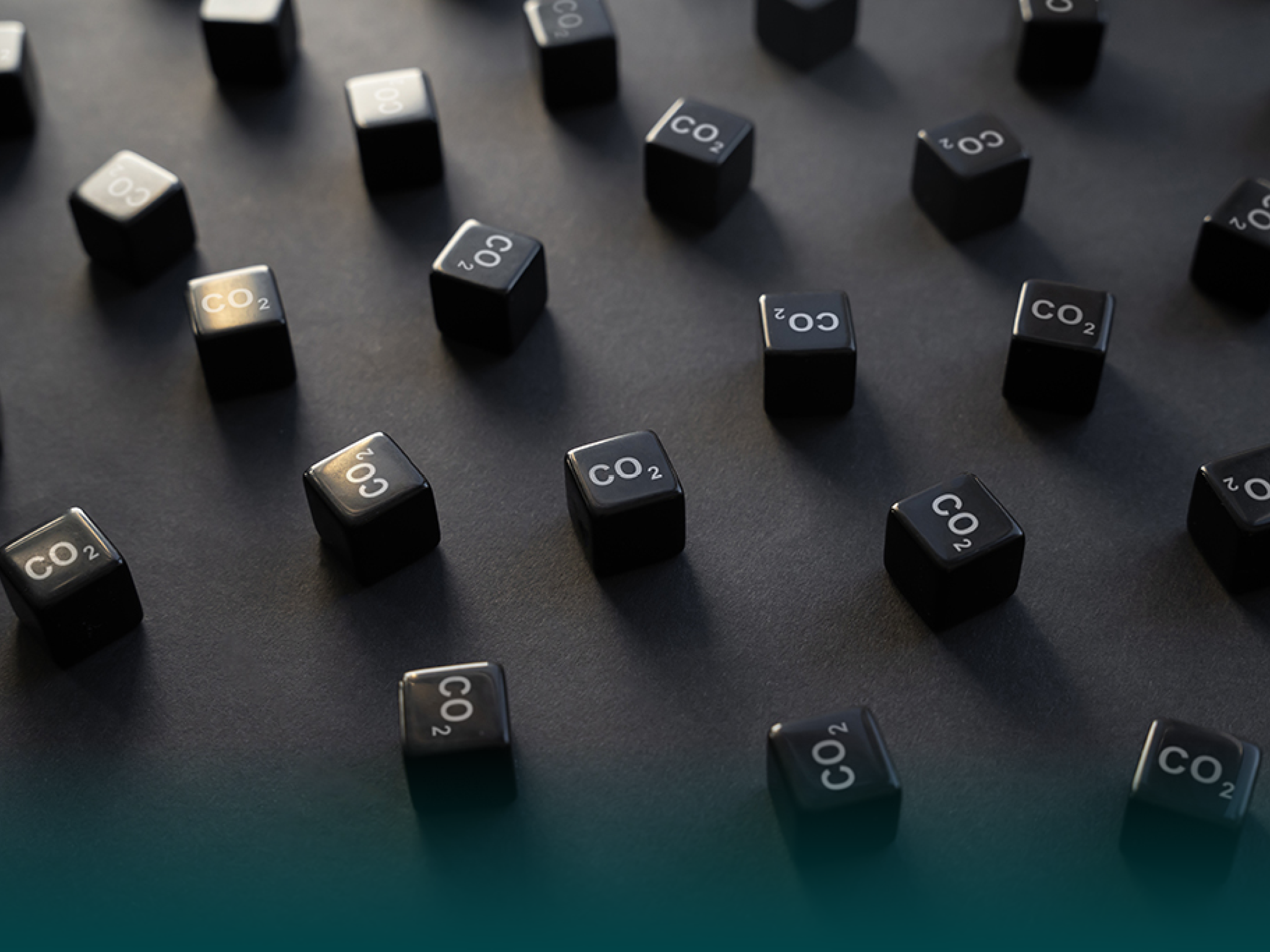 Blocks of carbon dioxide CO2. Ecology pollution. Visualization in cubic tons volumes of greenhouse gas emission. Impact on environment. Climate change. Decarbonization. Reducing industrial waste.