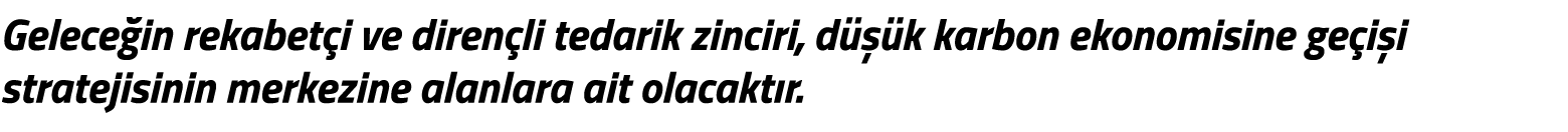Gelece in rekabet i ve diren li tedarik zinciri, d  k karbon ekonomisine ge i i stratejisinin merkezine alanlara ait...